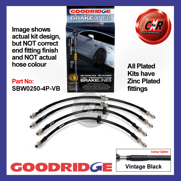 pas M3 99-06 Goodridge zinc lime tuyaux de frein Gr sbw0250-4p-lg E46 BMW série 3