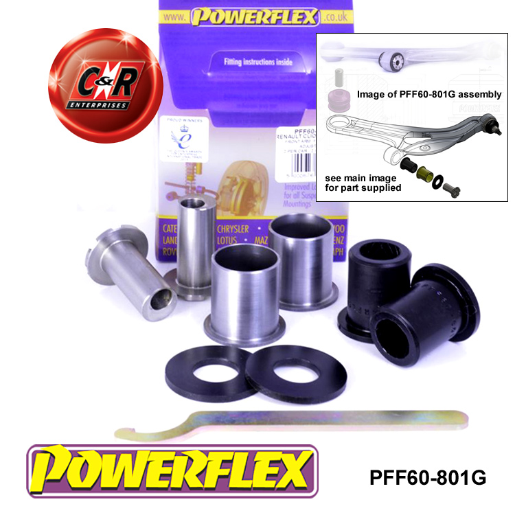 PFF60-801BLK Powerflex Front Arm Front Bushes BLACK Series 2 in Box