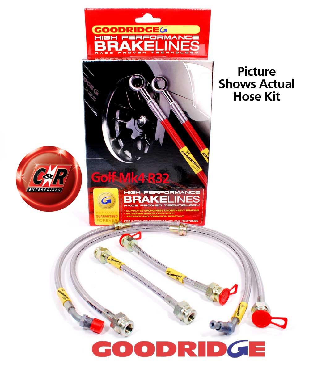Golf Mk4 R32 Goodridge Braided Brake Hoses 4WD G6.2 SVW06084P 4 Line Kit VW eBay
