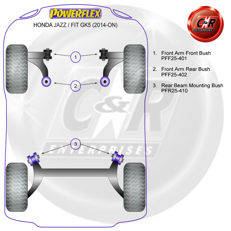 Honda Jazz / Fit GK5 (2014 - on) Powerflex Rear Beam ...
