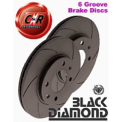 KBD 404G6 Black Diamond Combi Front Vented Discs VW Golf MK2 Rallye 1G,  Rallye (8/88 - 7/91)