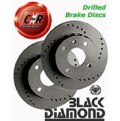 KBD1074CD Black Diamond Drilled Front Vented Discs VW Transporter 4 70 7D 91-2004    ,  2.8 VR6 (16 Inch Wheels) ( 98 - 4/00)