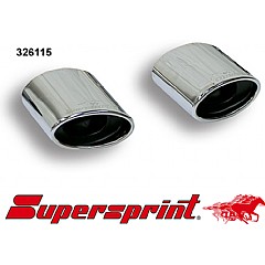 326115 Supersprint End Pipe Kit Left + Right 120mm x 80mm Audi A3 8P    ,   1.6 102Hp 03 On Racing Parts