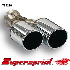 765216 Supersprint End Pipe Twin Round 80mm Audi A3 8P    ,   2.0 TFSI 200Hp 05 On