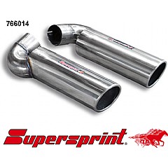 766014 Supersprint End Pipe Kit 2 exit Left Single Round 100mm + Right Single Round 100mm Audi Q7 4L    ,   3.0 TDI 06 On