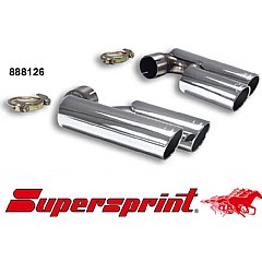 888126 Supersprint End Pipes Kit Left Twin Round 80mm + Right Twin Round 80mm VW Touareg 1 7L    ,   6.0L W12 05 On