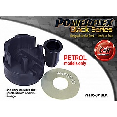 PFF85-831BLK Front Lower Engine Mount Hybrid Bush (Large) Audi A3 MK3 8V To 125Bhp 13- Rear Beam,